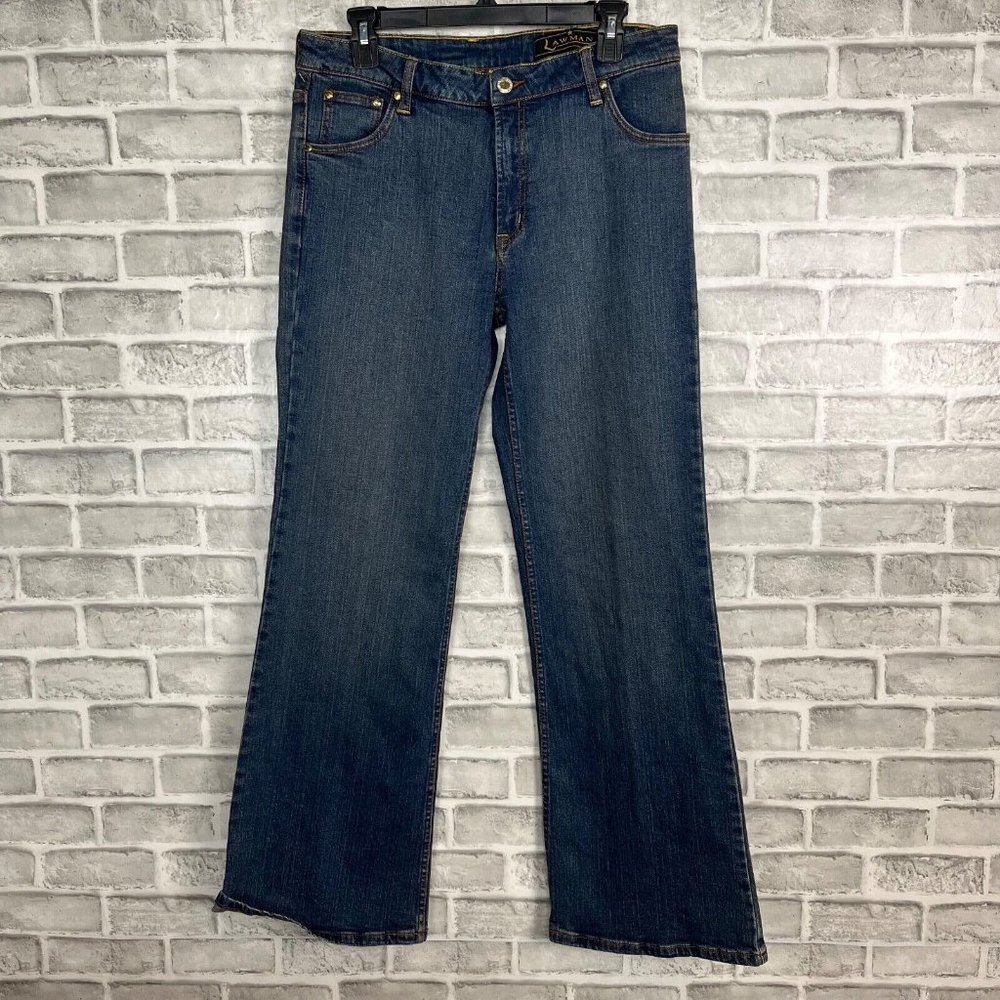 Vintage Lawman Dark Wash Embroidered Pockets Bootcut Western Jeans Sz 13 32x32